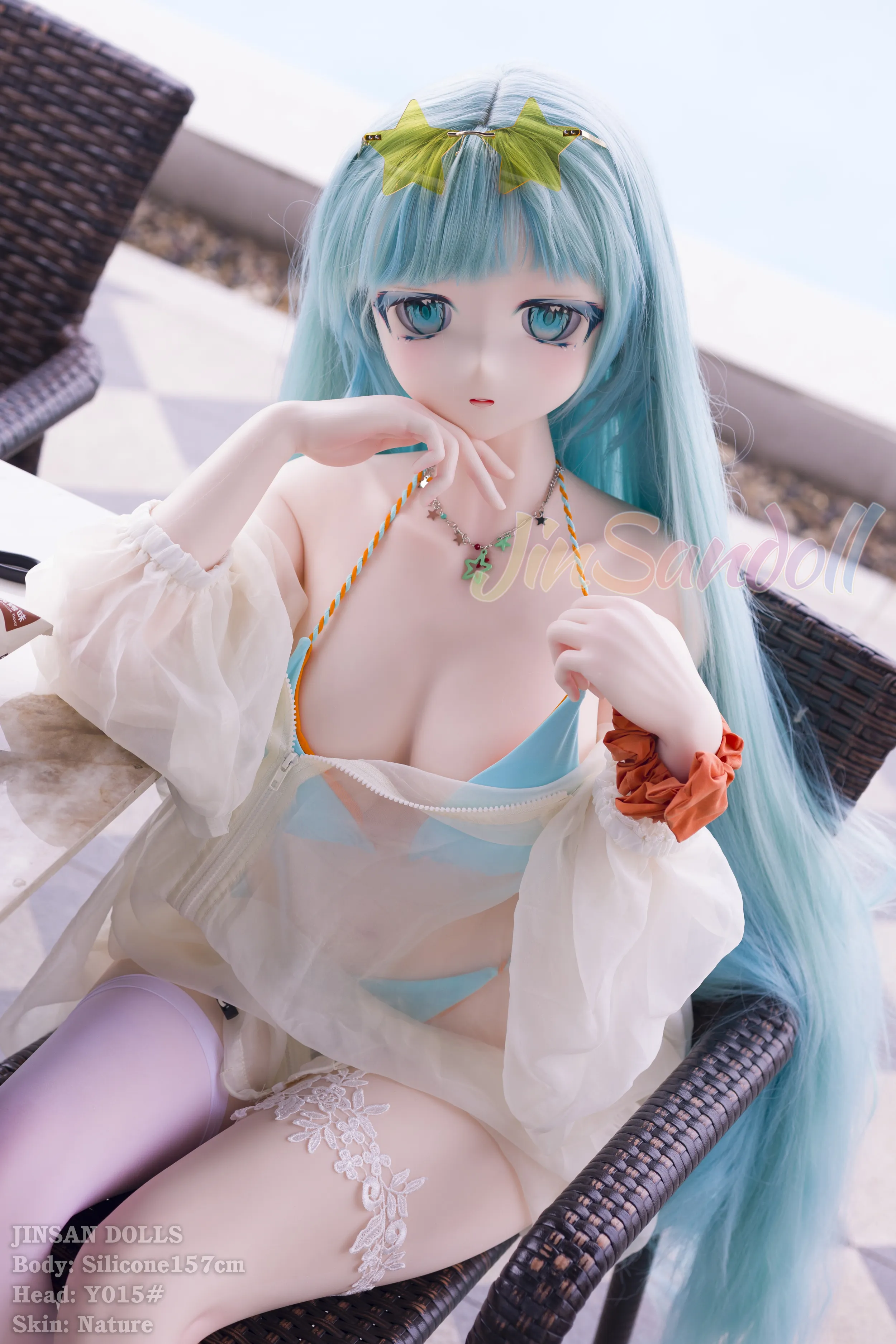 157cm (5ft2) E-Cup Patung Cinta Anime Hidup Silikon Patung Seks Kepala #Y015